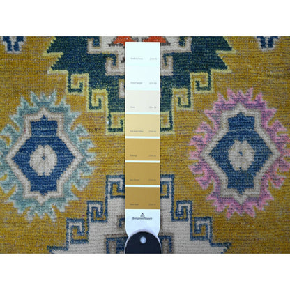 Kazak Wool Hand Knotted Rug Yellow Ivory 2.7X4.4 -O089397