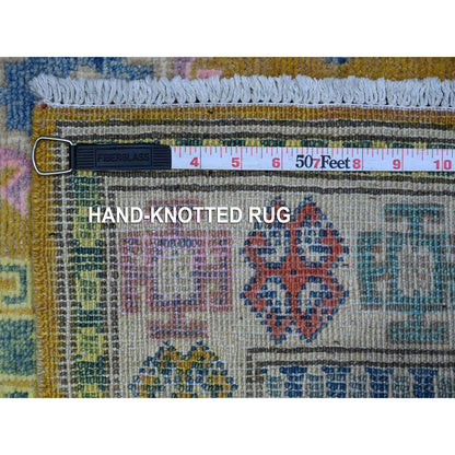 Kazak Wool Hand Knotted Rug Yellow Ivory 2.7X4.4 -O089397