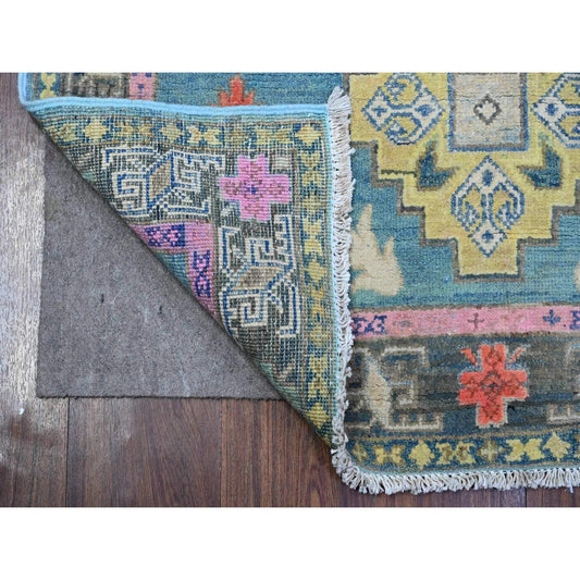 Kazak Wool Hand Knotted Rug Blue Gray 3.2X4.10 -O089398