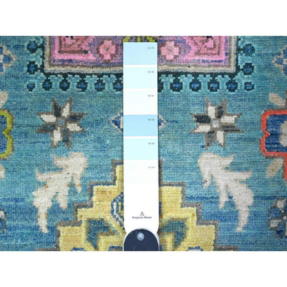 Kazak Wool Hand Knotted Rug Blue Gray 3.2X4.10 -O089398