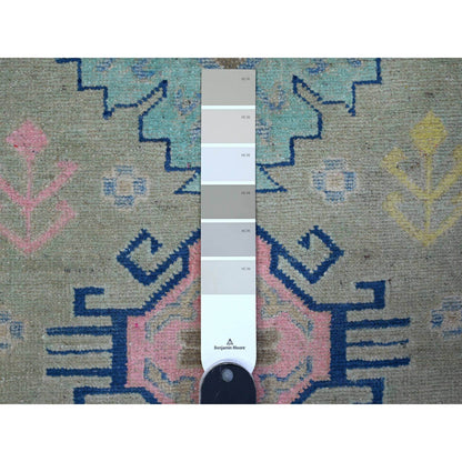 Kazak Wool Hand Knotted Rug Grey Blue 2.10X4.0 -O089400