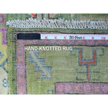 Kazak Wool Hand Knotted Rug Green Olive Green 2.9X3.10 -O089402