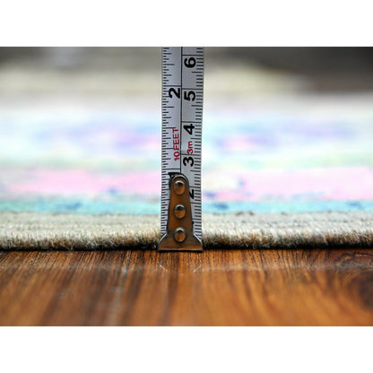 Kazak Wool Hand Knotted Rug Grey Delicate Rose Pink 2.7X4.5 -O089403