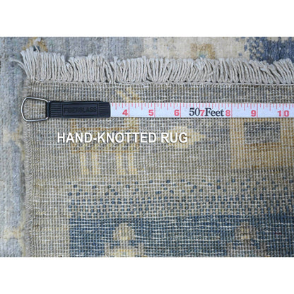 Tribal & Geometric Wool Hand Knotted Rug Grey Gray 3.2X4.10 -O089407