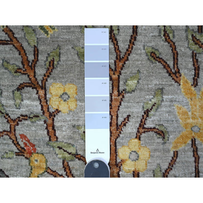 Oushak And Peshawar Wool Hand Knotted Rug Grey No Border 2.6X9.6 -O089415