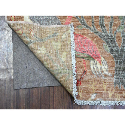 Oushak And Peshawar Wool Hand Knotted Rug Brown No Border 2.7X11.9 -O089416