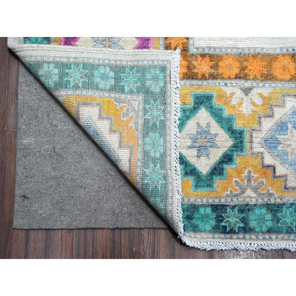 Kazak Wool Hand Knotted Rug Ivory Golden 8.3X11.2 -O089417
