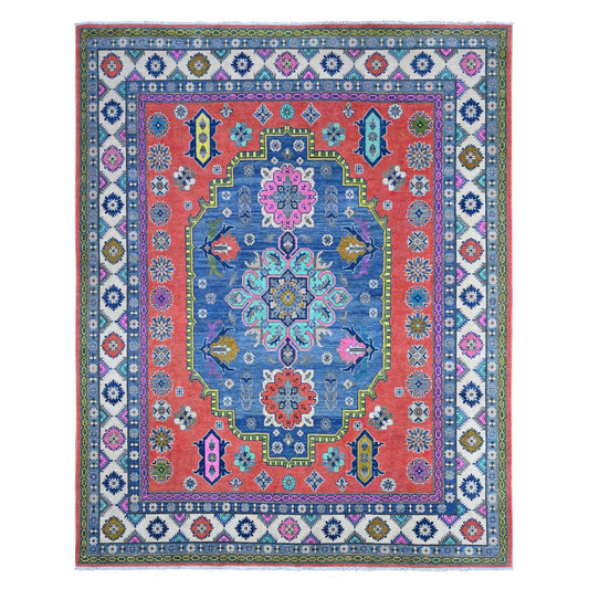 Kazak Wool Hand Knotted Rug Red Ivory 8.0X10.1 -O089418