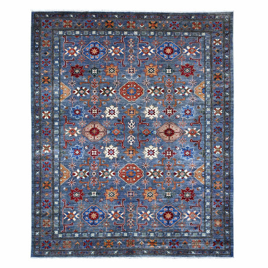 Kazak Wool Hand Knotted Rug Grey Gray 8.2X9.11 -O089420