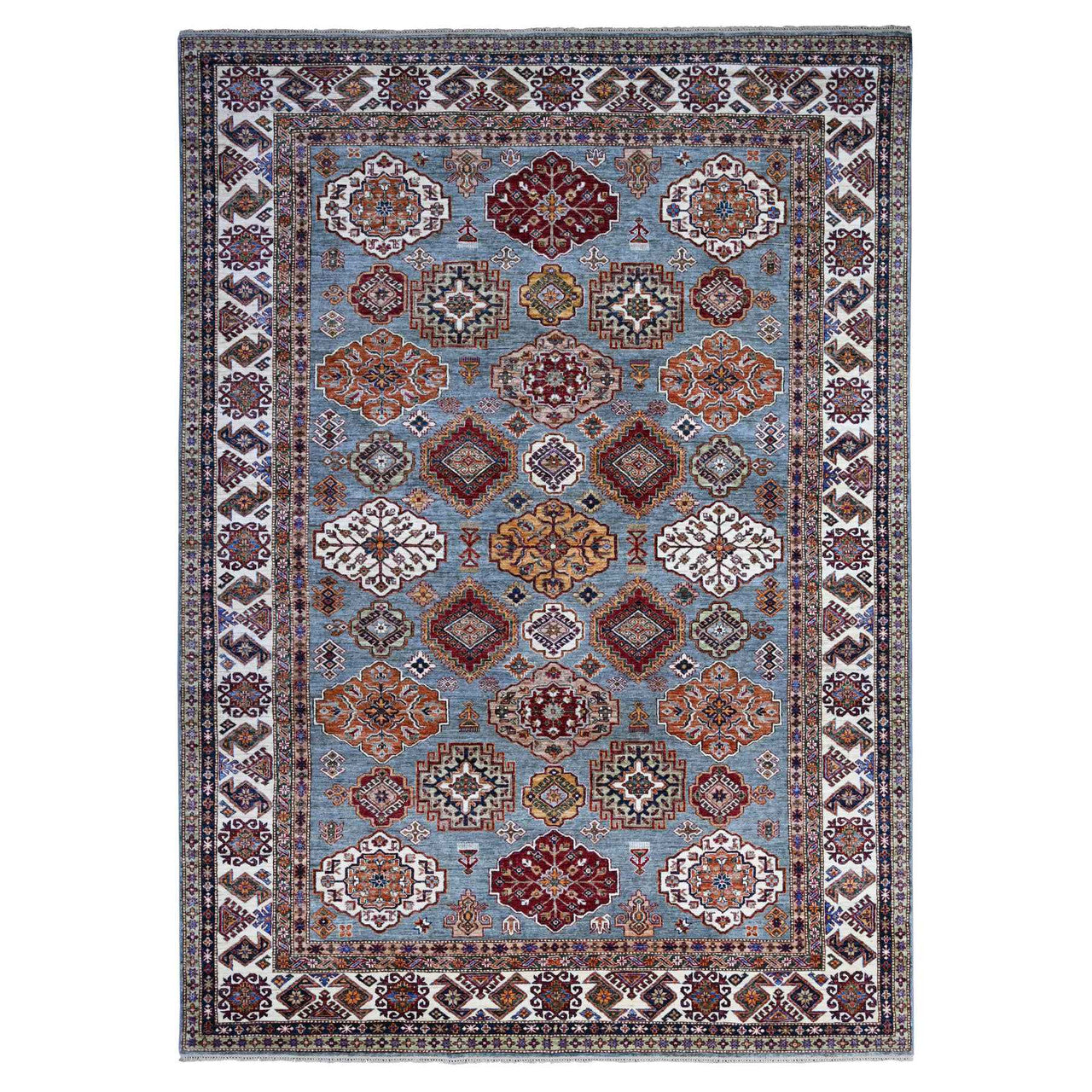 Gray 9'0" x 12'5" Kazak Hand knotted Wool Rug - Sku: O089422