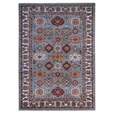 Kazak Wool Hand Knotted Rug Grey Ivory 9.0X12.5 -O089422