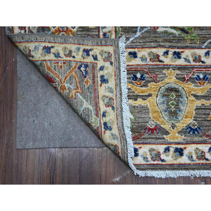 Oushak And Peshawar Wool Hand Knotted Rug Grey Gray 7.10X7.11 -O089426