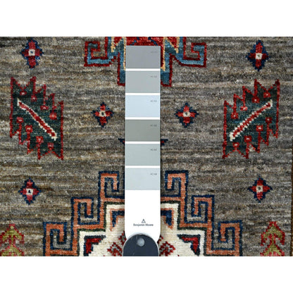 Kazak Wool Hand Knotted Rug Grey Ivory 2.8X20.10 -O089432