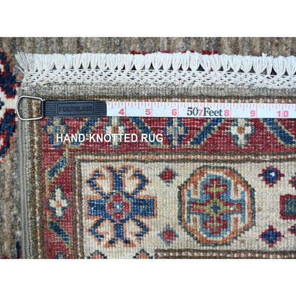 Kazak Wool Hand Knotted Rug Grey Ivory 2.8X20.10 -O089432