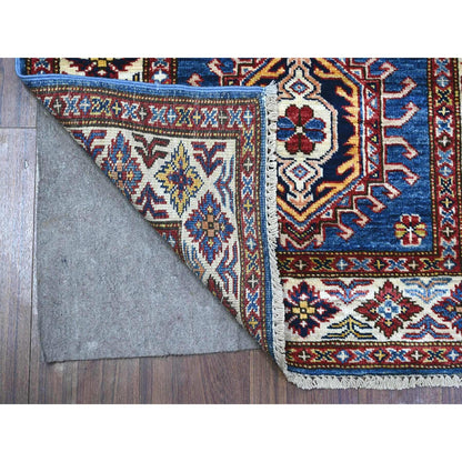 Kazak Wool Hand Knotted Rug Blue Ivory 2.8X8.0 -O089433