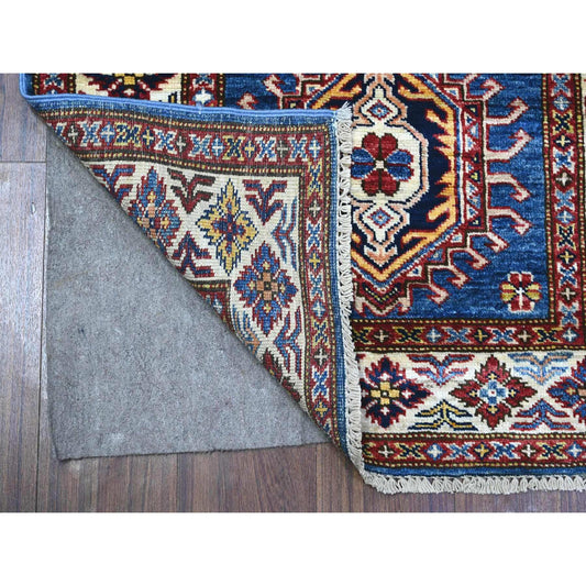 Kazak Wool Hand Knotted Rug Blue Ivory 2.8X8.0 -O089433