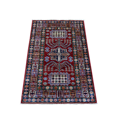Kazak Wool Hand Knotted Rug Red Red 2.9X4.1 -O089435