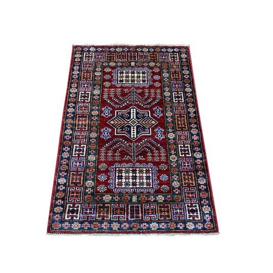 Kazak Wool Hand Knotted Rug Red Red 2.9X4.1 -O089435