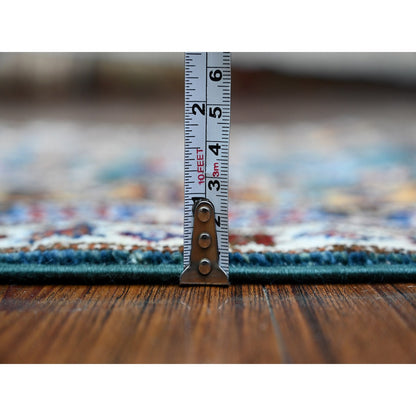 Kazak Wool Hand Knotted Rug Green Blue 1.11X5.9 -O089441