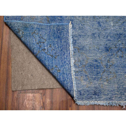 Overdyed & Vintage Wool Hand Knotted Rug Blue Blue 8.1X11.5 -O089448