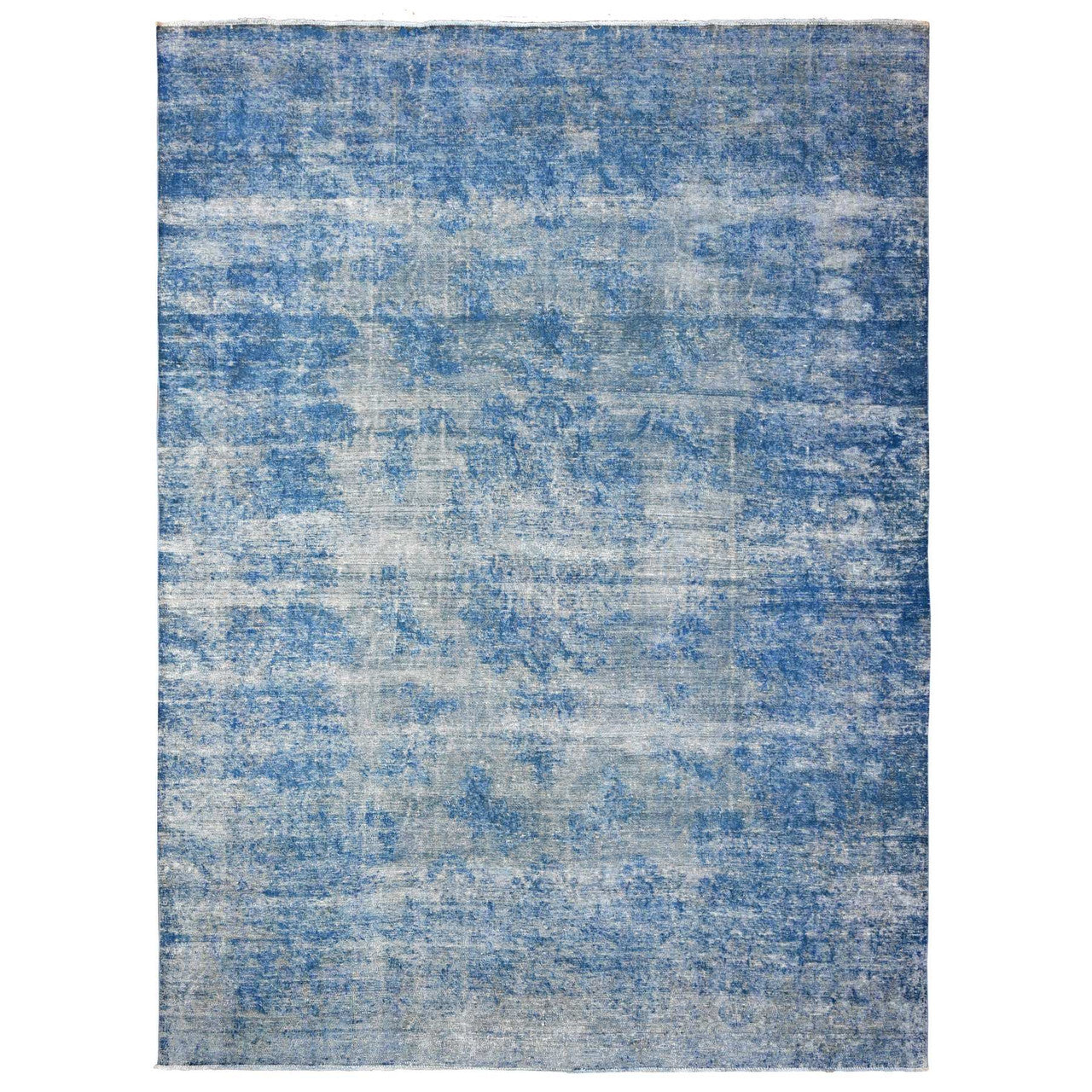 Blue 9'5" x 12'10" Overdyed & Vintage Hand knotted Wool Rug - Sku: O089451