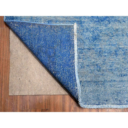 Overdyed & Vintage Wool Hand Knotted Rug Blue Blue 9.5X12.10 -O089451