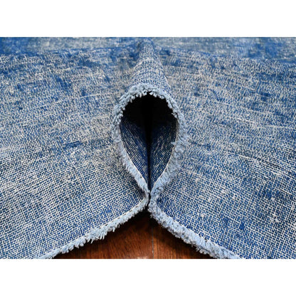 Overdyed & Vintage Wool Hand Knotted Rug Blue Blue 9.5X12.10 -O089451