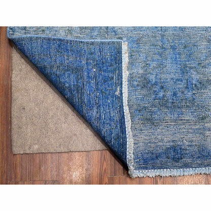 Overdyed & Vintage Wool Hand Knotted Rug Blue Blue 9.8X12.10 -O089453