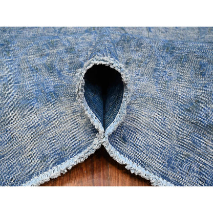 Overdyed & Vintage Wool Hand Knotted Rug Blue Blue 9.8X12.10 -O089453