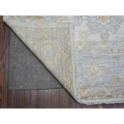 Oushak And Peshawar Wool Hand Knotted Rug Ivory Gray 8.1X10.1 -O089454
