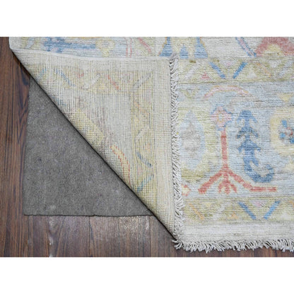 Oushak And Peshawar Wool Hand Knotted Rug Grey Gray 7.10X9.9 -O089455