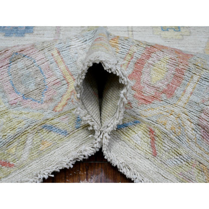 Oushak And Peshawar Wool Hand Knotted Rug Grey Gray 7.10X9.9 -O089455