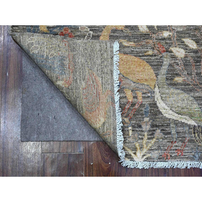 Oushak And Peshawar Wool Hand Knotted Rug Grey No Border 4.0X5.10 -O089459