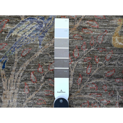 Oushak And Peshawar Wool Hand Knotted Rug Grey No Border 4.0X5.10 -O089459