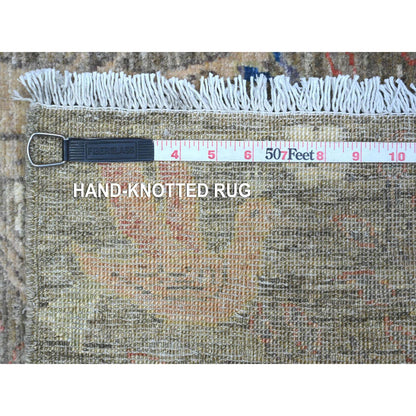 Oushak And Peshawar Wool Hand Knotted Rug Grey No Border 4.0X5.10 -O089459