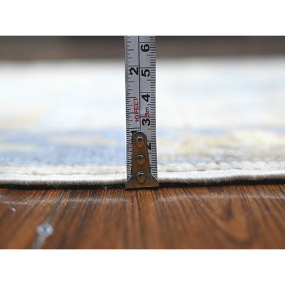 Oushak And Peshawar Wool Hand Knotted Rug Grey Blue 2.10X12.0 -O089466