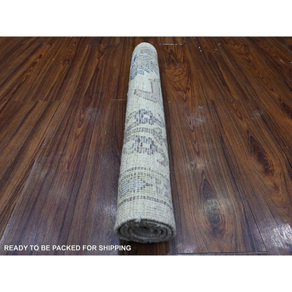 Oushak And Peshawar Wool Hand Knotted Rug Grey Green 2.1X2.11 -O089467