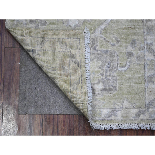Oushak And Peshawar Wool Hand Knotted Rug Green Gray 2.0X2.11 -O089468