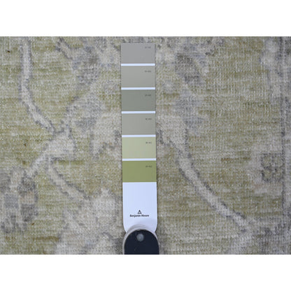 Oushak And Peshawar Wool Hand Knotted Rug Green Gray 2.0X2.11 -O089468