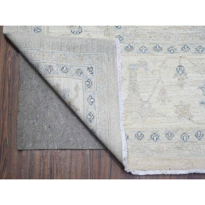 Oushak And Peshawar Wool Hand Knotted Rug Grey Ivory 10.0X20.8 -O089474