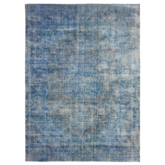 Overdyed & Vintage Wool Hand Knotted Rug Blue Blue 9.7X13.1 -O089479