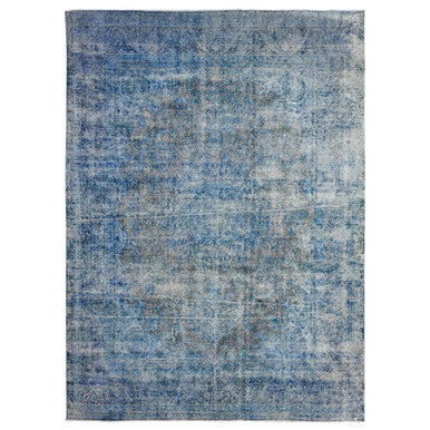 Overdyed & Vintage Wool Hand Knotted Rug Blue Blue 9.7X13.1 -O089479