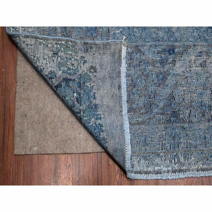 Overdyed & Vintage Wool Hand Knotted Rug Blue Blue 9.7X13.1 -O089479