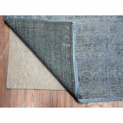 Overdyed & Vintage Wool Hand Knotted Rug Grey 9.6x12.5 -O089481
