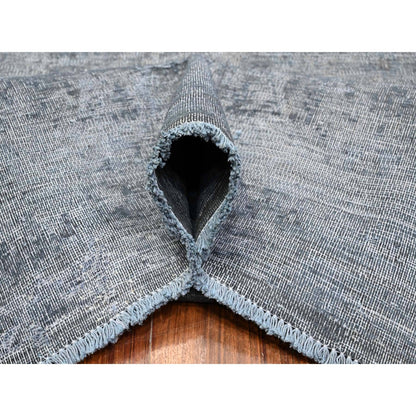 Overdyed & Vintage Wool Hand Knotted Rug Grey 9.6x12.5 -O089481
