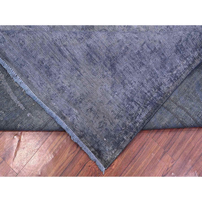 Overdyed & Vintage Wool Hand Knotted Rug Grey 9.6x12.5 -O089481