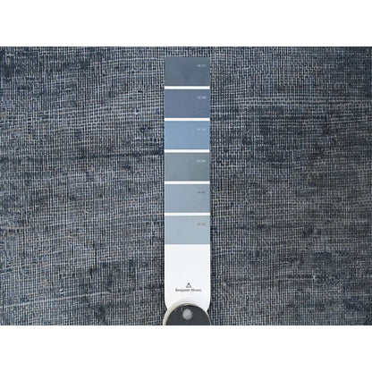 Overdyed & Vintage Wool Hand Knotted Rug Grey 9.6x12.5 -O089481