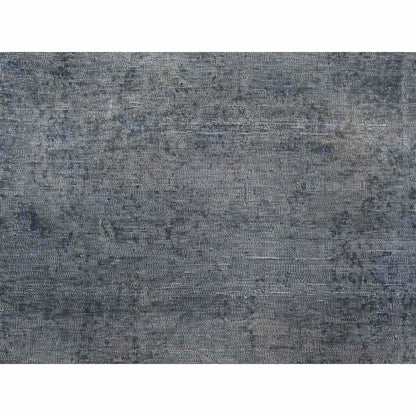 Overdyed & Vintage Wool Hand Knotted Rug Grey 9.6x12.5 -O089481