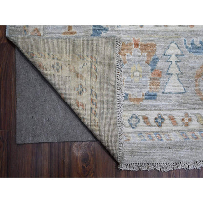 Oushak And Peshawar Wool Hand Knotted Rug Grey Gray 9.9X13.7 -O089482