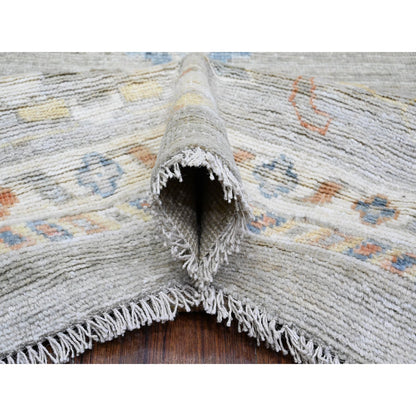 Oushak And Peshawar Wool Hand Knotted Rug Grey Gray 9.9X13.7 -O089482